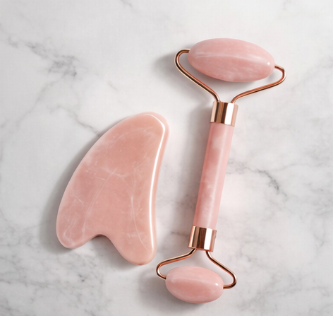Face & Neck Jade Roller + Gua Sha Set