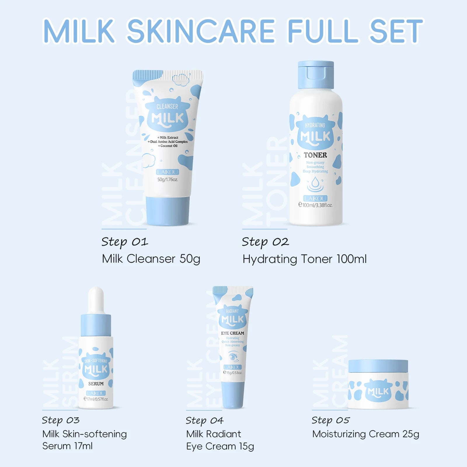 Milk Glow Facial Care Set — Complete Hydration & Brightening Kit